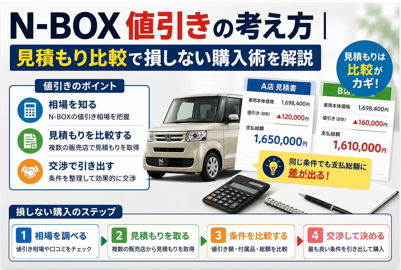 N-BOX値引きの考え方｜見積もり比較で損しない購入術を解説 | N-BOX NOTE