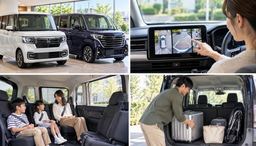N-BOXとルークスを室内・駐車支援・後席・荷室の使いやすさで比較するイメージ