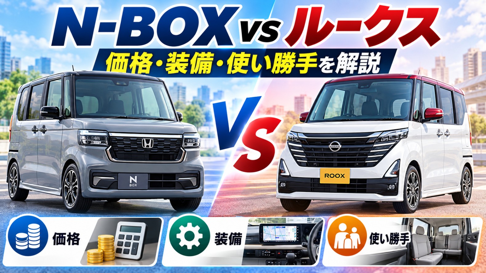 N-BOXとルークスを価格・装備・使い勝手で比較した画像